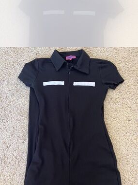 Edikted Black Jumpsuit with White Trim